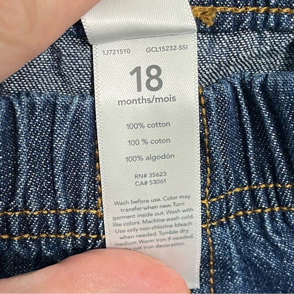 NWT Carter’s Boy 18 Month Tan/Navy Plaid Jeans 2-Piece Outfit - Picture 5 of 9